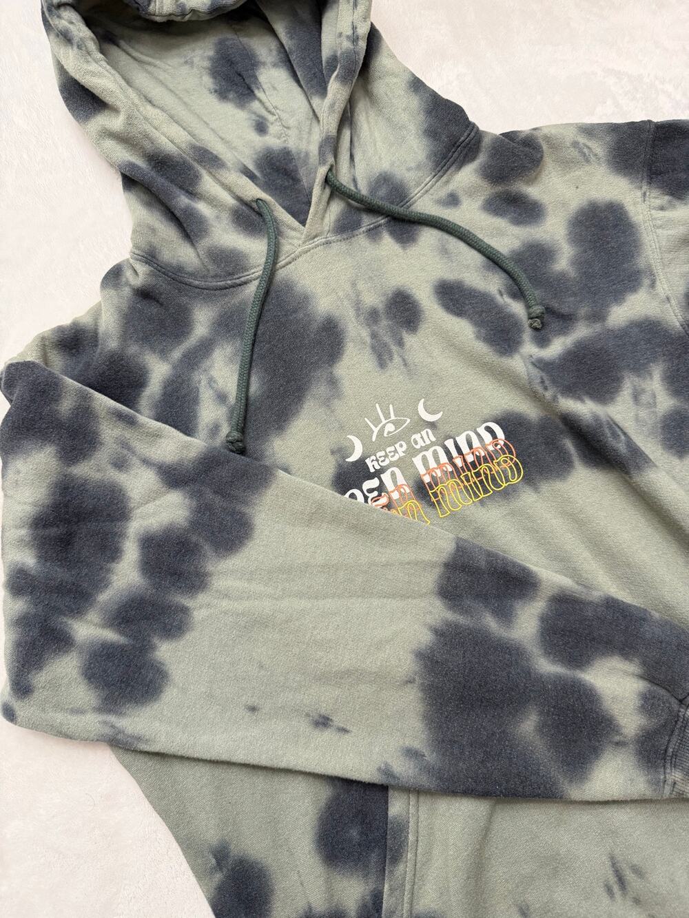Neon Riot Keep An Open Mind Tie Dye Hoodie Green Black Zumiez Medium